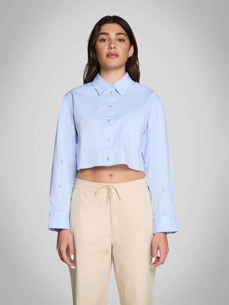 Simply Cropped Shirt - Blue Mist-PURE & SIMPLE-Over the Rainbow