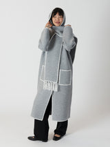 Delaney Whip Stitch Coat - Long Medium Grey-LYLA+LUXE-Over the Rainbow