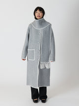 Delaney Whip Stitch Coat - Long Medium Grey-LYLA+LUXE-Over the Rainbow