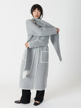 Delaney Whip Stitch Coat - Long Medium Grey-LYLA+LUXE-Over the Rainbow