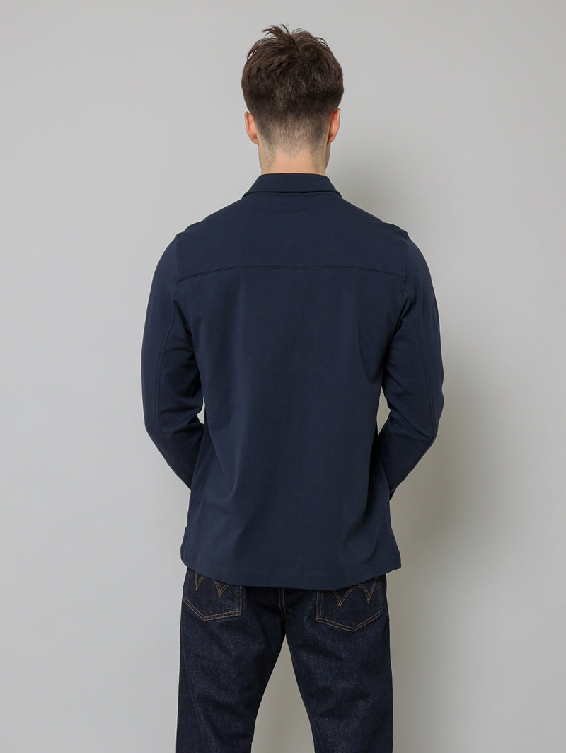 Pima Cotton Stretch Overshirt - Midnight-Patrick Assaraf-Over the Rainbow