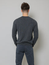 Cashmere Crew Neck Sweater - Derby Grey Melange-Patrick Assaraf-Over the Rainbow