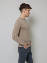 Cashmere Crew Neck Sweater - Sand-Patrick Assaraf-Over the Rainbow