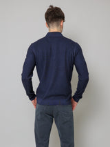 1/4 Zip Mock Sweater - Navy-Patrick Assaraf-Over the Rainbow