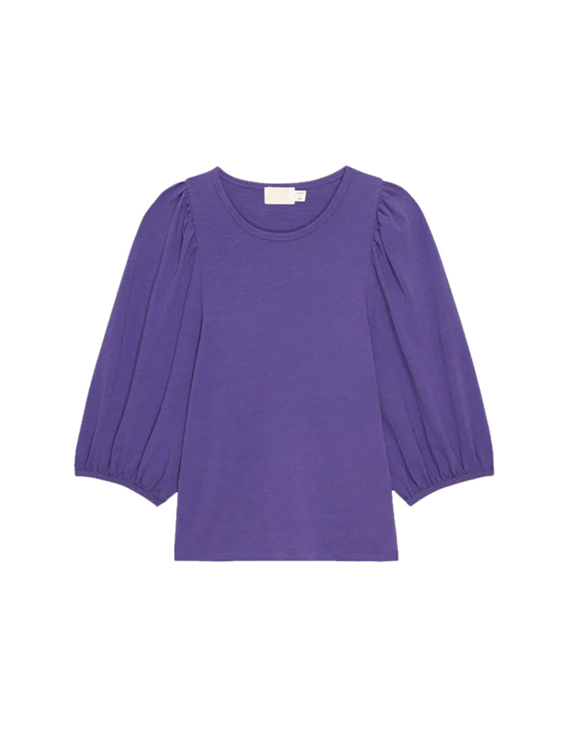 Evita Balloon Sleeve Top - Bright Violet-NATION-Over the Rainbow