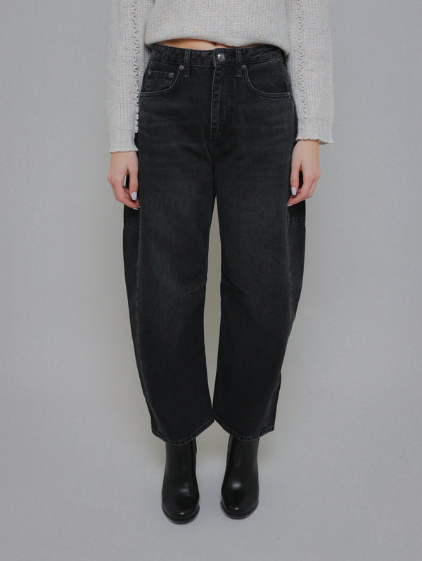 Charlie Barrel Jean - Black Stone-RAG + BONE-Over the Rainbow