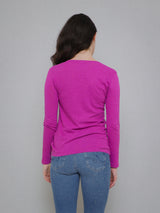 Blaire V-Neck Long Sleeve Tee - Tuscany-Velvet-Over the Rainbow