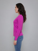 Blaire V-Neck Long Sleeve Tee - Tuscany-Velvet-Over the Rainbow