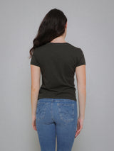 Eliah Slub Short V-Neck Tee - Thicket-Velvet-Over the Rainbow