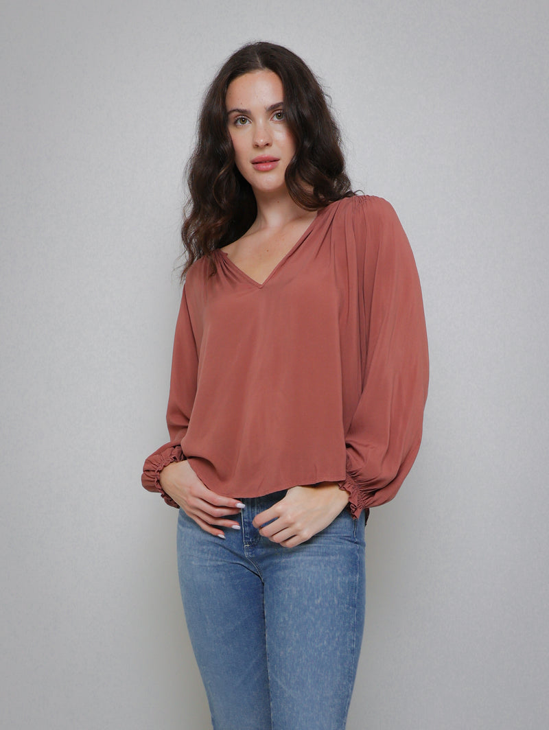 Azalea Long Sleeve Top - Blush-Velvet-Over the Rainbow