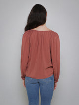 Azalea Long Sleeve Top - Blush-Velvet-Over the Rainbow