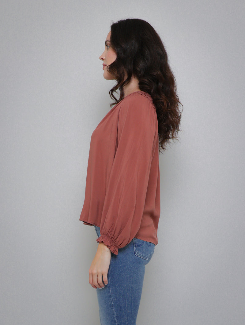 Azalea Long Sleeve Top - Blush-Velvet-Over the Rainbow