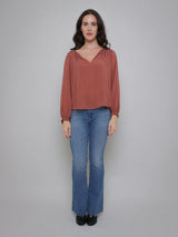 Azalea Long Sleeve Top - Blush-Velvet-Over the Rainbow