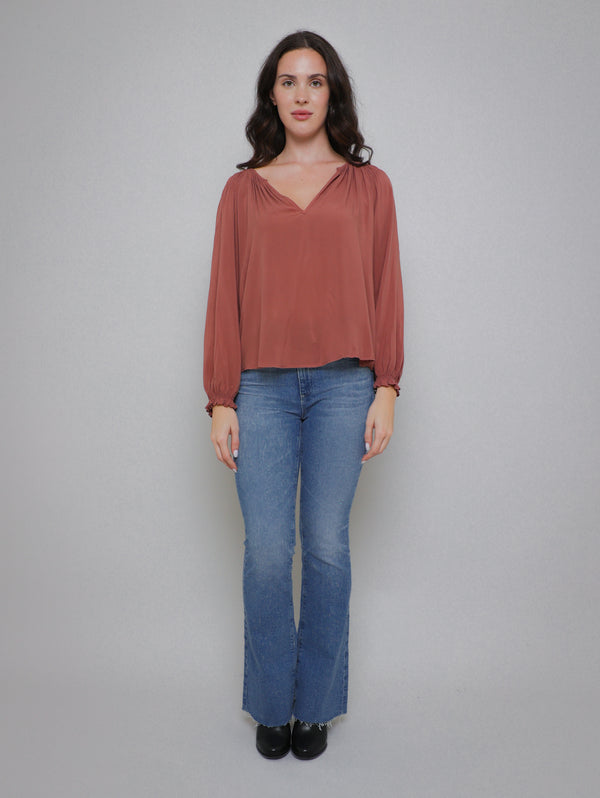 Azalea Long Sleeve Top - Blush-Velvet-Over the Rainbow