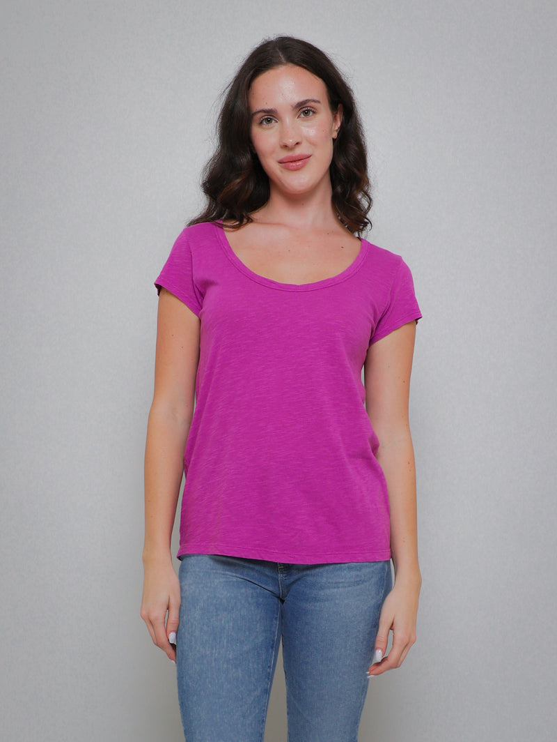 Kira Short Sleeve Scoop Tee - Tuscany-Velvet-Over the Rainbow