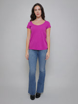 Kira Short Sleeve Scoop Tee - Tuscany-Velvet-Over the Rainbow