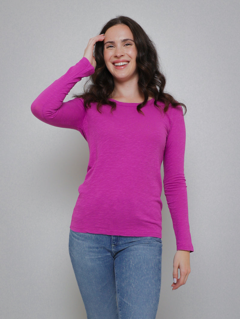 Lizzie Long Sleeve Crew Tee - Tuscany-Velvet-Over the Rainbow