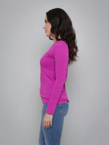 Lizzie Long Sleeve Crew Tee - Tuscany-Velvet-Over the Rainbow