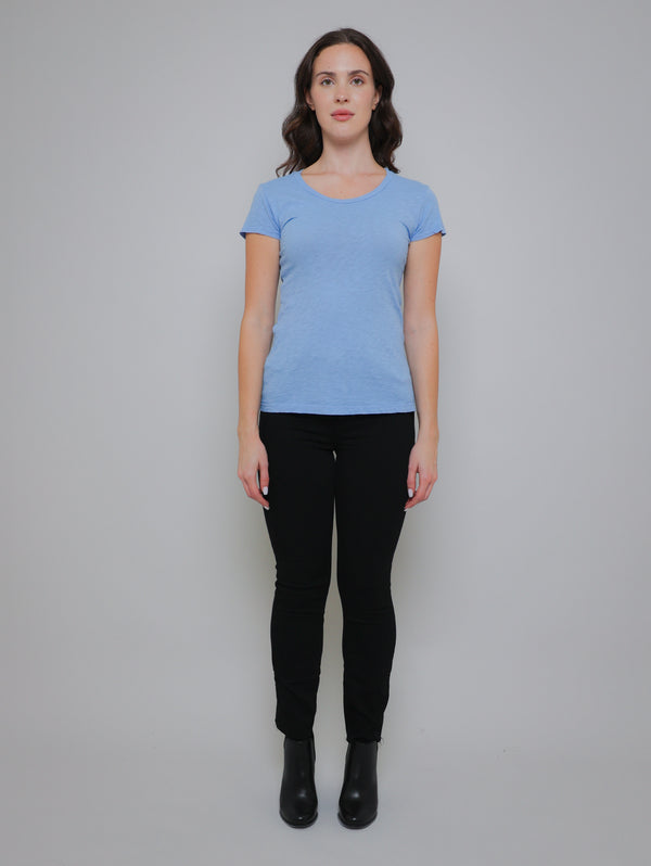 Odelia Short Sleeve Crew Tee - Mist-Velvet-Over the Rainbow