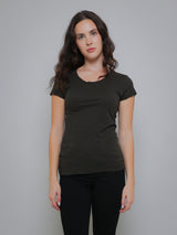 Odelia Short Sleeve Crew Tee - Thicket-Velvet-Over the Rainbow