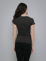 Odelia Short Sleeve Crew Tee - Thicket-Velvet-Over the Rainbow