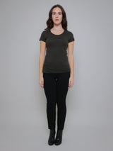 Odelia Short Sleeve Crew Tee - Thicket-Velvet-Over the Rainbow