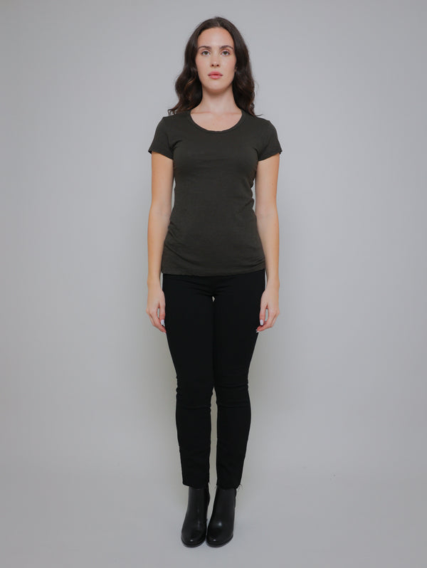 Odelia Short Sleeve Crew Tee - Thicket-Velvet-Over the Rainbow