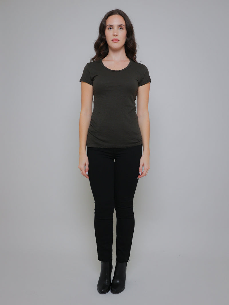 Odelia Short Sleeve Crew Tee - Thicket-Velvet-Over the Rainbow