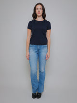 Sierra Short Sleeve Crew Tee - Navy-Velvet-Over the Rainbow