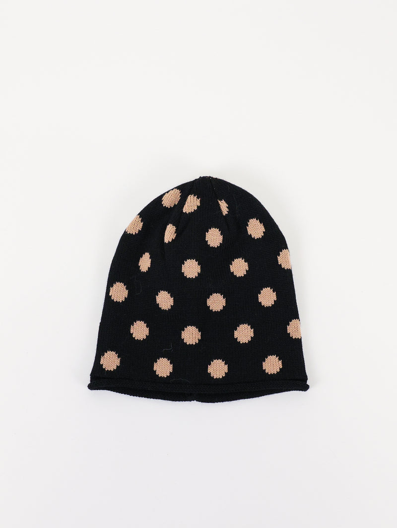 Polka Dot Hat - Black Meerkat-Lindo F-Over the Rainbow