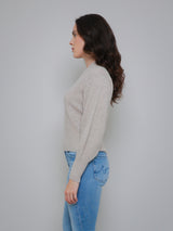 Cashmere Blouson Crew Sweater - Sandwisp Heather-WHITE + WARREN-Over the Rainbow