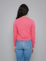 Essential Cashmere Crewneck Cardigan - Bright Tulip-WHITE + WARREN-Over the Rainbow