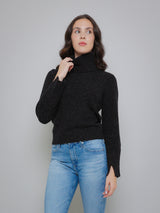 Split Sleeve Sweater with Detachable Snood - Pumpernickle-AUTUMN CASHMERE-Over the Rainbow