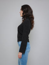 Split Sleeve Sweater with Detachable Snood - Pumpernickle-AUTUMN CASHMERE-Over the Rainbow