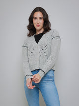 Shaker Diamond Knit Cardigan - Pebble Pepper-AUTUMN CASHMERE-Over the Rainbow