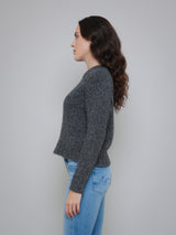 Open Gauge Crew Sweater - Graphite-AUTUMN CASHMERE-Over the Rainbow