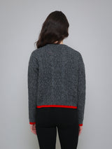 Boxy Shell Stitch Sweater - Graphite-AUTUMN CASHMERE-Over the Rainbow