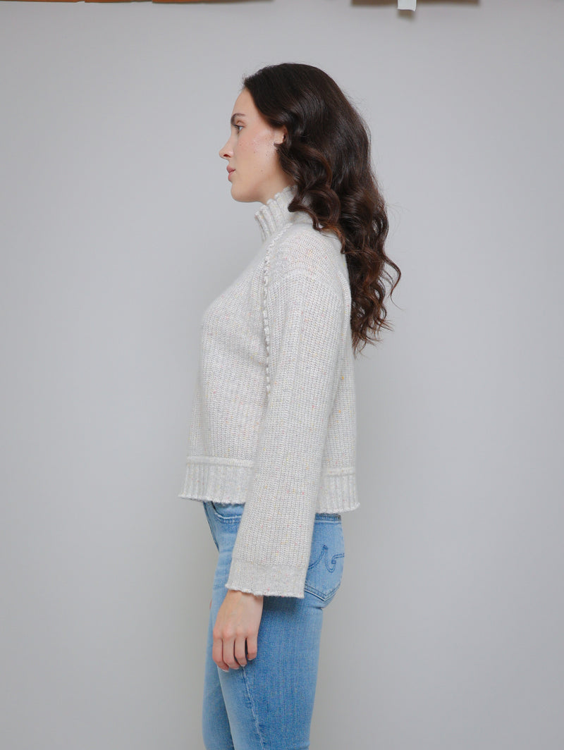 Shaker Mock Ruffle Sweater - Confetti-AUTUMN CASHMERE-Over the Rainbow