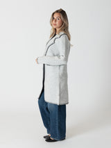 Fiona Whip Stitch Tailored Knit Coat - Light Grey-LYLA+LUXE-Over the Rainbow