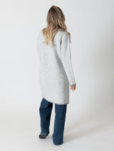 Fiona Whip Stitch Tailored Knit Coat - Light Grey-LYLA+LUXE-Over the Rainbow