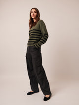 Floralie Stripe Sweater - Sage Twist-LINE-Over the Rainbow