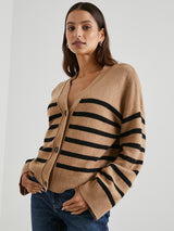 Geneva Cardigan - Camel Black Stripe-Rails-Over the Rainbow