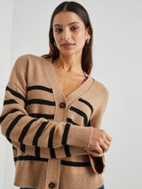 Geneva Cardigan - Camel Black Stripe-Rails-Over the Rainbow