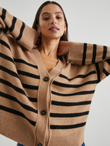 Geneva Cardigan - Camel Black Stripe-Rails-Over the Rainbow