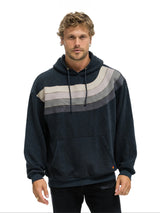 Wave Stripe 4 Pullover Hoodie Relaxed - Charcoal-AVIATOR NATION-Over the Rainbow