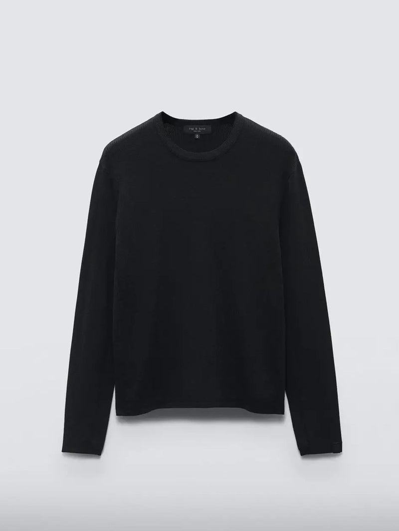 Harvey Crew Sweater - Black-RAG + BONE-Over the Rainbow