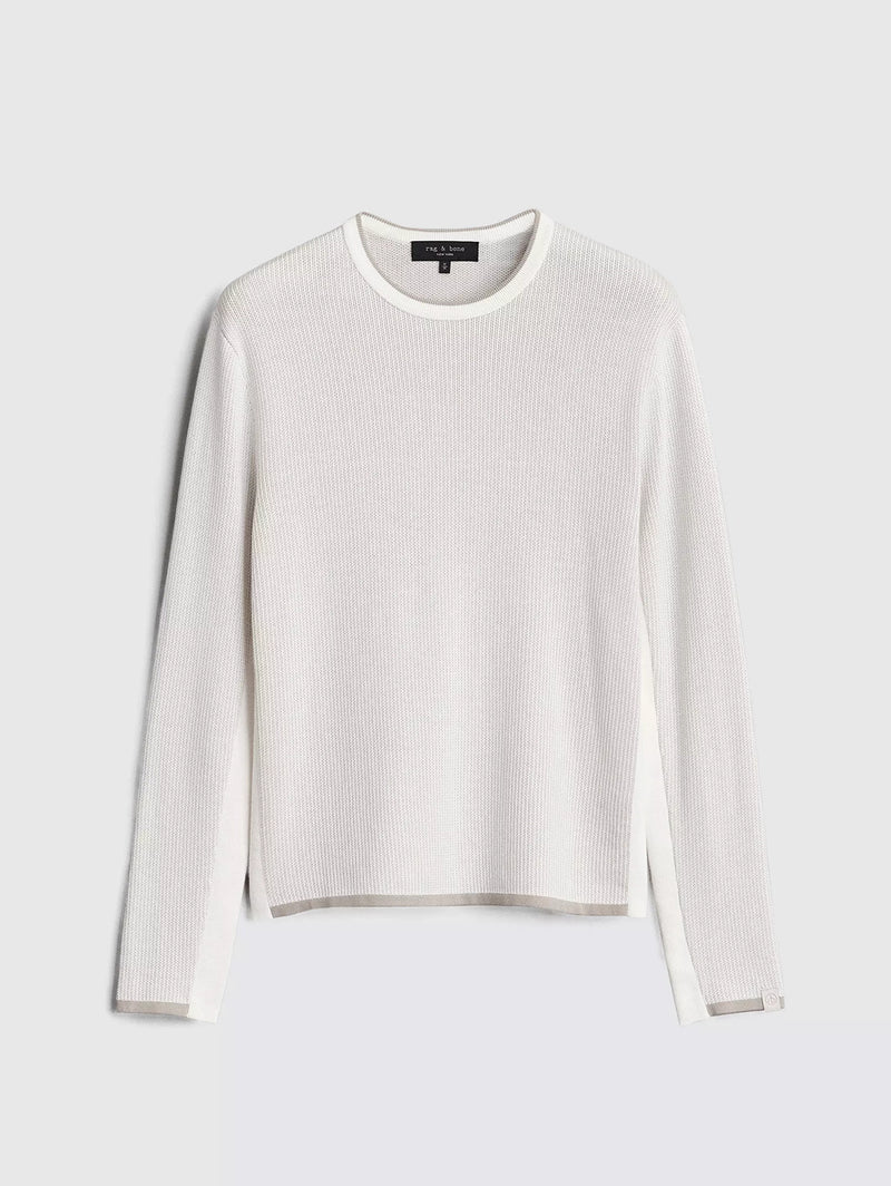 Harvey Crew Sweater - Ivory-RAG + BONE-Over the Rainbow