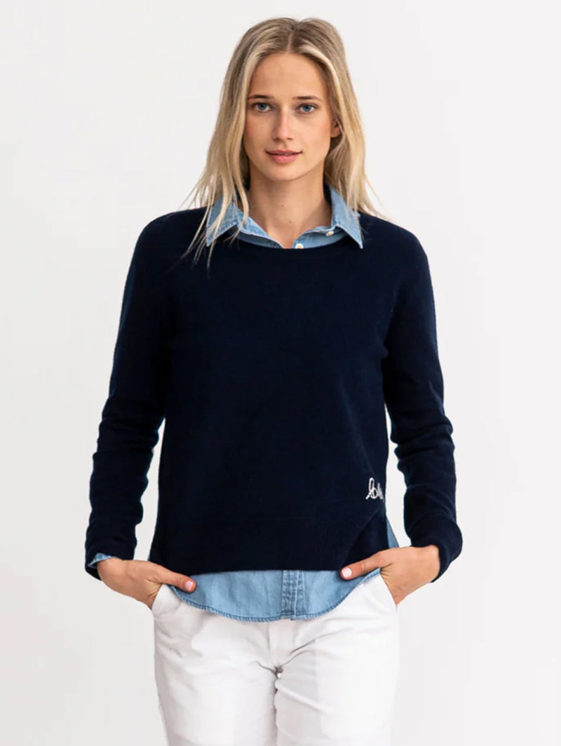 Patchwork Pullover Top - Indigo-KERRI ROSENTHAL-Over the Rainbow