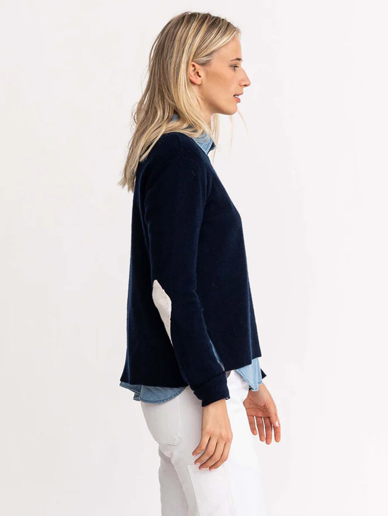 Patchwork Pullover Top - Indigo-KERRI ROSENTHAL-Over the Rainbow