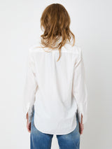 Mia Ruffle Front Shirt - White-KERRI ROSENTHAL-Over the Rainbow